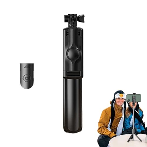 Trípode extensible para palo de selfie, trípode para teléfono Bluetoothh, soporte multifuncional para fotos en vivo con mando a distancia, soporte para el hogar, viajes, fiestas, picnics