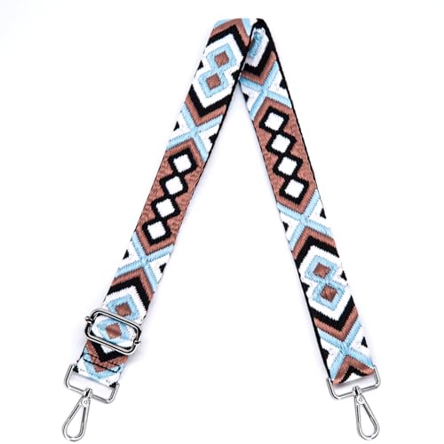 Image of S&loyoe Silver bucklePurse Straps Replacement Crossbody Bag Strap Adjustable Wide Guitar Straps for Handbags 1.5inch (Diamond 10 Silver)