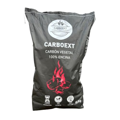 Carbon Vegetal Barbacoa Carbon Barbacoa Carbón 100% Sin Humo Ni Aditivos Carbón Vegetal De Encina Premium Ideal Sin Humo Barbacoa Restaurantes Barbacoas Familiares o Asadores Ecologico. (10KG)