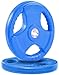 French Fitness Colored Rubber Grip Olympic Plate Set 120 lbs, Commercial Rated, Slotted Grip Handles, Rubber Coated, for Strength Training, Weight Lifting, Durable & Easy Loading