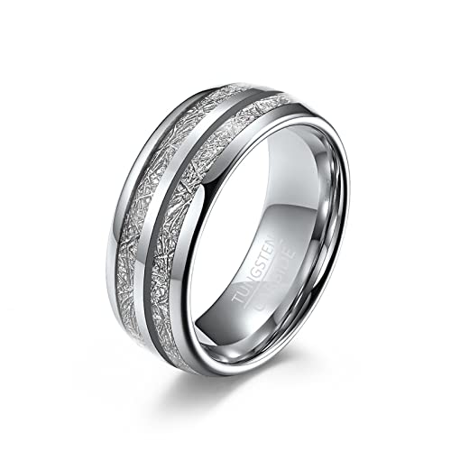 Bague double rangs rayures glacées punk acier inoxydable mixte