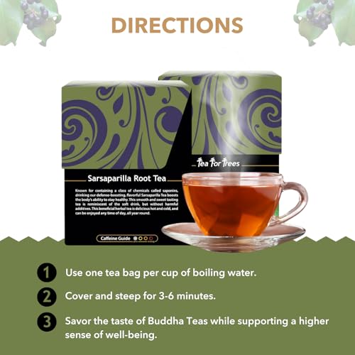 Buddha Teas - Organic Sarsaparilla Root Tea - Herbal Tea - Digestion & Skin Health - With Antioxidants & Minerals - Clean Ingredients - Caffeine Free - OU Kosher - 18 Tea Bags (Pack of 1) - Thumbnail 4