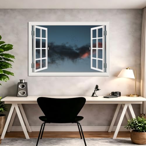 Cuadro lienzo efecto ventana decorativo de 20x30cm sin marco para pared de hogar 4