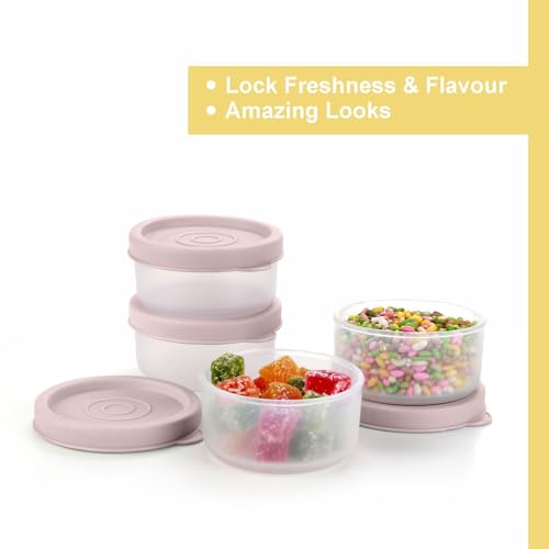 Image of Signoraware Nano BPA Free Plastic Containers Set (40mlx4 | Set of 4 | Pink)