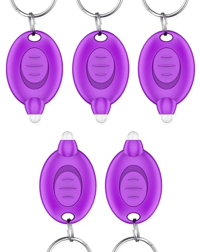 Uniclife 5 Pack Mini UV LED Keychain Flashlight Portable Purple