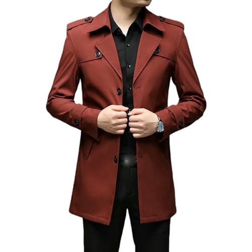 Gabardina coreana hombre ajustada para el frío de otoño informal