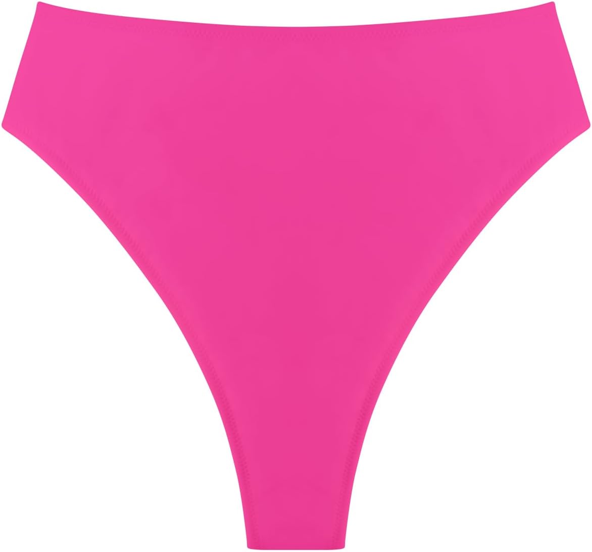 Colloyes Women's High Waisted High Cut Thong Bikini Bottom