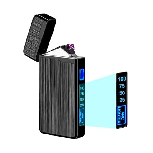 ULMCULM Electric Lighter, USB Rechargeable Lighter, Plasma Dual Arc Lighter, Windproof Flameless Lighter, Pocket Metal Lighter with LED Battery Indication for Candles, Incense, Camping (220mAh, Black)