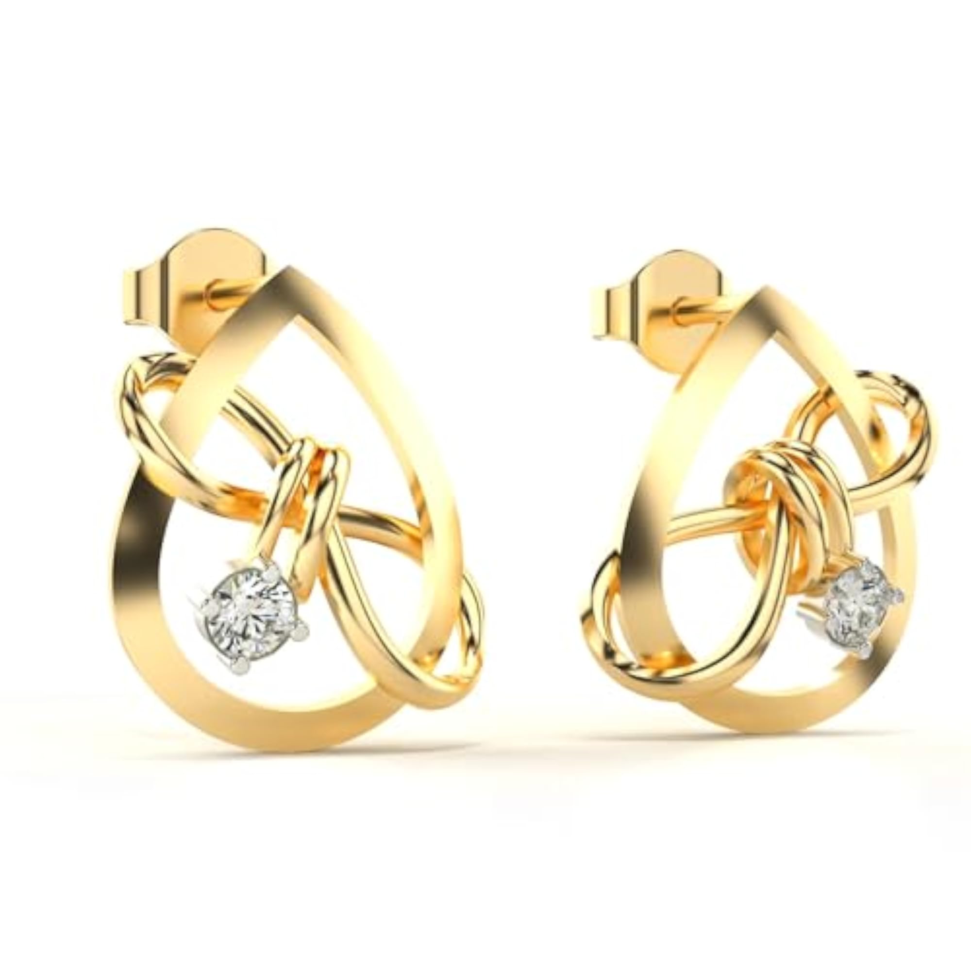 Women's Sterling Silver & Lab Grown Diamond 0.21cts Elegant Earrings
