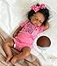 Anano Black Reborn Baby Dolls Silicone Full Body 20 Inch Realistic Baby Doll Girl Soft Full Silicone Babys Doll African American Babys Girl Lifelike Black Reborn Dolls Brown Skin
