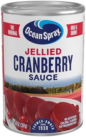 Jellied Cranberry Sauce, Canned Side Dish, 14 Oz Can (Pack of 1)