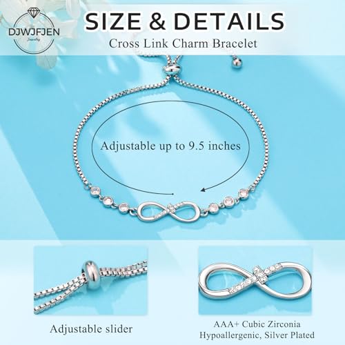 Infinity Cross Charm Bracelet Christian Easter Confirmation Baptism Graduation Gifts for Women Girls3