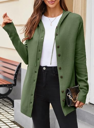 Astylish Open Front Hooded Cardigan Sweaters for Women Knit Long Sleeve Button Down Outwear 20253