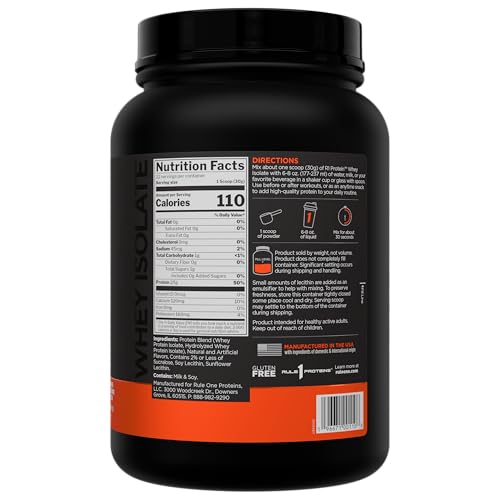 Image of Rule 1 Proteins R1 Protein Whey Isolate, Vanilla Butter Cake, 22 Servings | 25g of Protein from Whey Isolates and Hydrolysate isolates for Workout Recovery and anytime use
