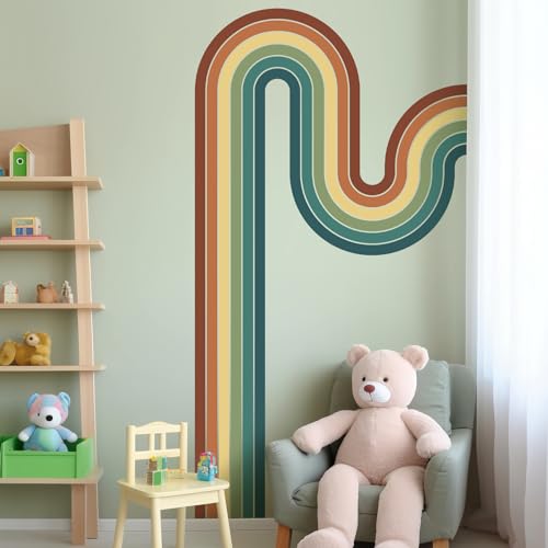Vinilo decorativo de pared arcoíris grande removible 65x116 pulg miniatura 1