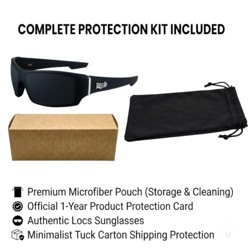 Image of Locs Men's Rectangular Hardcore Wrap Sunglasses - 9054 & 91264 Series