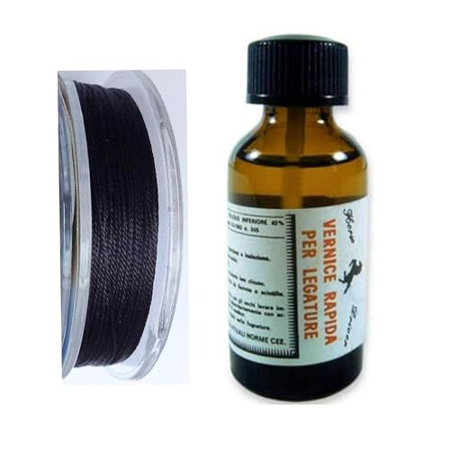 Filo Per Legature Anelli Colla Canna Pesca Kit Riparazione Canne Colore Nero metri 25