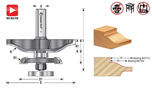 Fraise à défoncer Ogee Amana 54221 pour la rénovation de meubles en bois - 2