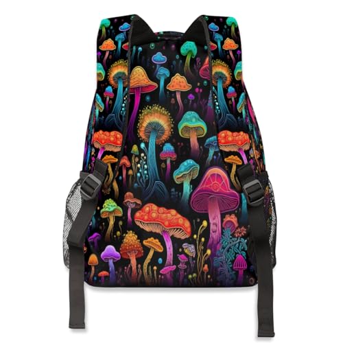 Sac à dos décontracté imprimé champignon pour transporter son ordinateur en voyage