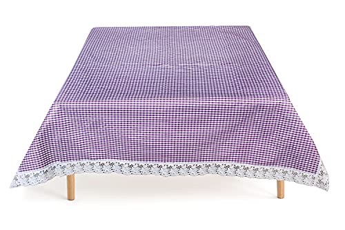Image of The Furnishing Tree Waterproof Square Shaped Center Table Cover Size 40x40 inches with White Border Lace