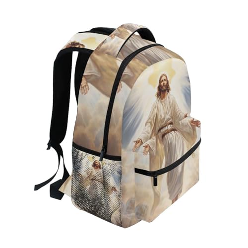 Backpack Man Walking Hill Daypack Shoulder Bag Book Bag Lightweight Back Pack 11.4 ×16 In2