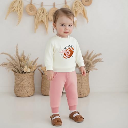 Baby Girl Fall Clothes Set Game Day Football Embroidery Sweatshirt Pants Toddler Infant Outfits 6 12 18 24 Months 2T 3T4