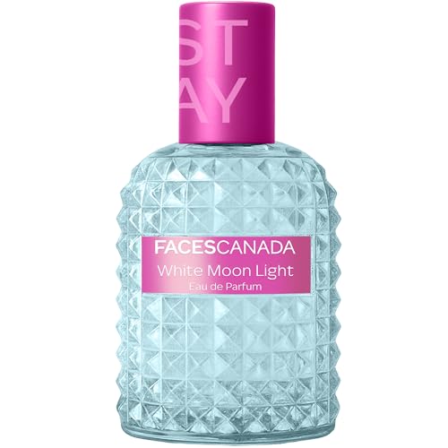 Image of FACES CANADA STAY White Moon Light Eau de Parfum Mini for Women, 20ml | Long-Lasting Fresh Floral Perfume with Litchi, Peach & Jasmine | Elegant Daily Scent | Gifts for Women | Premium Fragrance