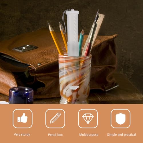 Image of Operitacx Telescopic Pen Holder 2-Pack Extendable Plastic Storage Tube with Carrying Lanyard for Paint Brushes Pens and Art Supplies 10.23X2.24X2.24 Inches