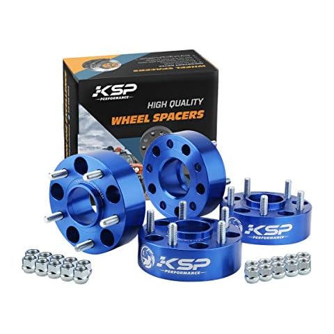 KSP PERFORMANCE 5x5 Wheel Spacers for JK XK WJ WK, 2" 50mm Hubcentric Spacers with 1/2-20 Studs 71.5mm Bore Forged for 1999-2010 Grand Cherokee, 2005-2010 Commander, 2007-2018 Wrangler, 4Pcs Blue Cover