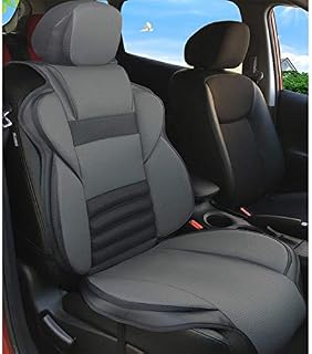 [MEIKO] シートカバー 汎用 前席 レザー 車 防水 防汚 カーシートカバー シートエプロン クッション 軽自動車 普通車 運転席 助手席 座席 フリーサイズ 兼用 1枚分 (jp11gy グレー)