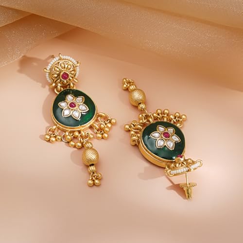Image of Rubans Gold Plated Necklace Set Traditional Festive Jewellery for Women & Girls