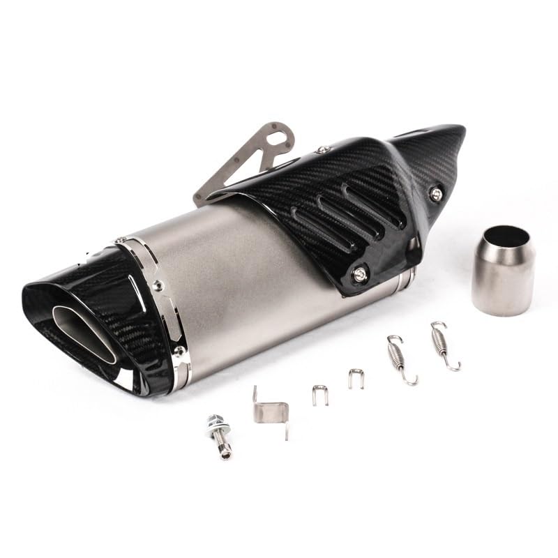 Silencieux moto carbone 51mm avec bouclier thermique look racing Type G Ninja 650