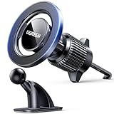 UGREEN スマホホルダー 車 magsafe 車載ホルダー 2in1 【3M-VHB 軍工級粘着 高耐久・強力密着】 強粘・防脱落・即吸着 手帳型対応 スマホホルダー 片手操作 スマホスタンド 車 車載スマホホルダー iPhone 17/16/15/14/13/12シリーズとAndroid 車載スマホホルダー magsafe スタンド ダッシュボード/吹き出し口両対応 メタルリング付き