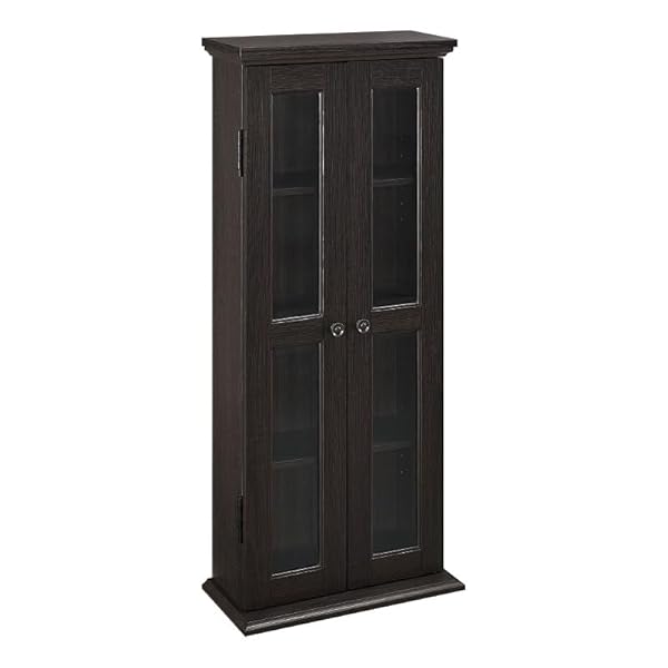 Walker Edison 4 Tier Shelf Living Room Storage Tall Bookshelf Cabinet Doors Home Office Tower Media Organizer, 41 Inch, Espresso Brown Walker Edison 4 Tier Shelf Living Room Storage Tall Bookshelf Cabinet Doors Home Office Tower Media Organizer, 41 Inch, Espresso Brown