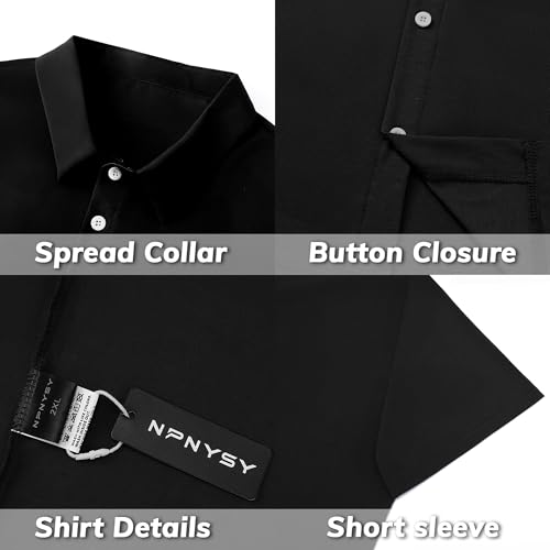 Button Down Shirts for Men Causal Big and Tall Shirt Short Sleeve Beach Summer Work Tops Plus Size 2XL-7XL3