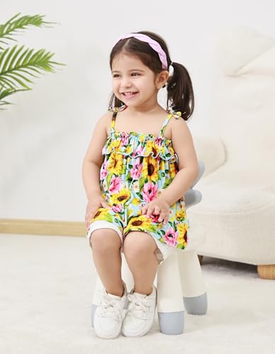 Image of Baby Girl Sleeveless T-Shirts Toddler Infant Girls Tank Top T-Shirt Viscose from Bamboo Summer Cool Tees 3Months-5T