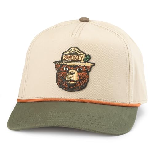 Image of AMERICAN NEEDLE Smokey The Bear Patch Unisex Adjustable Snapback Baseball Hat