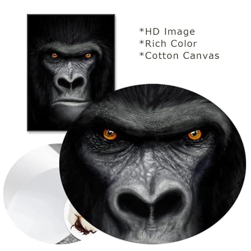 Singe art mural grand format 70x90cm noir et blanc XINBAO - 5