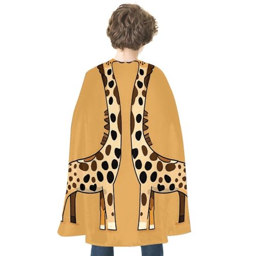 Cape imprimée girafes unisexe costume adulte pour cosplay et animation de fête