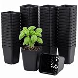 Tulpeed 100 Packs Square Nursery Pots for Plants 2.2 Inch Seedling Pots