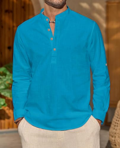 Image of Univibe Men Solid Cotton Blend Straight Kurta Shirt