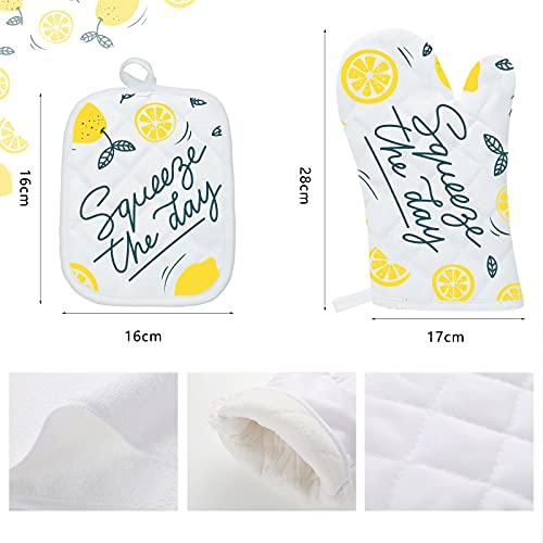 Cunhill 10 Pieces Blank Sublimation Oven Mitts Set Include 2 Sublimation Heat Resistant Oven Gloves 2 Blank Sublimation Hot Pads Pot Holders 2 Towels And 4 Dish Towels For Kitchen Cooking  thumb #2