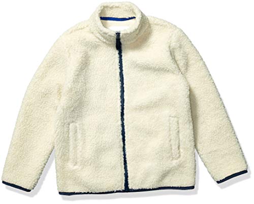Amazon Essentials Toddler Boys Polar Fleece Lined Sherpa Full-Zip Jackets, Natural, 4T