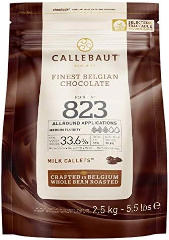 Amazon.com : Belgian Milk Chocolate Baking Callets (Chips) - 33.6% - 1 bag, 5.5 lbs : Callebaut Chocolate