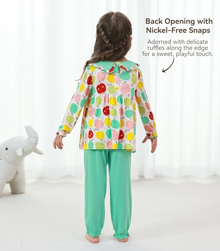 Image of Toddler Girls' Clothes-Viscose from Bamboo, Long Sleeve Ruffle Top with Pant Sets for Kids 2Pcs Fall Outfits 2T-6Y
