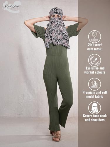 Image of Multipurpose Mask Cum Scarf for Women Cotton I Face Cover for Women I Sun Protection and Summer Wear Scarf