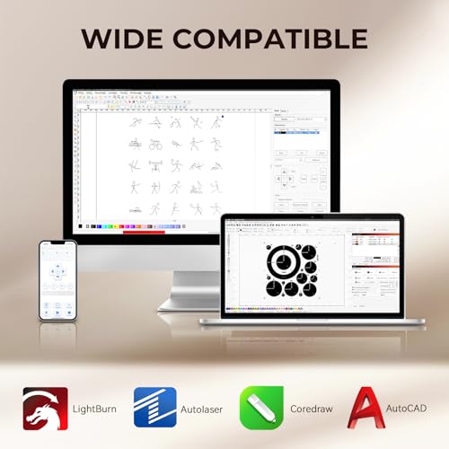 Monport Reno Pro 65W Desktop CO2 Laser Engraver&Cutter,16x24 Workbed Laser Engraving Machine with New Semi-Autofocus,Control Panel,2 Working Platforms,Z-axis Adjustable for Wood Acrylic Glass More... - Image 7