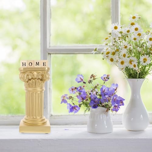 Columnas romanas Zerodeko de resina premium con pedestal dorado para decoración 5