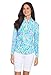 IBKUL Women’s Sun Protective UPF50+ Icefil tech Tillie Print Long Sleeve Mock Neck Top - 10857 Seafoam Multi Tillie L