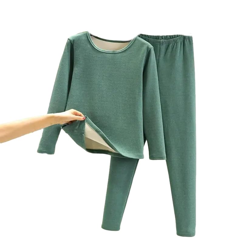 OFFSUM Ropa Interior Térmica Mujer - Traje De Lencería De Invierno para Mujer, Tops Ajustados De Manga Larga, Ropa Interior Gruesa Y Cálida De 2 Piezas, Ropa De Descanso De Talla Grande